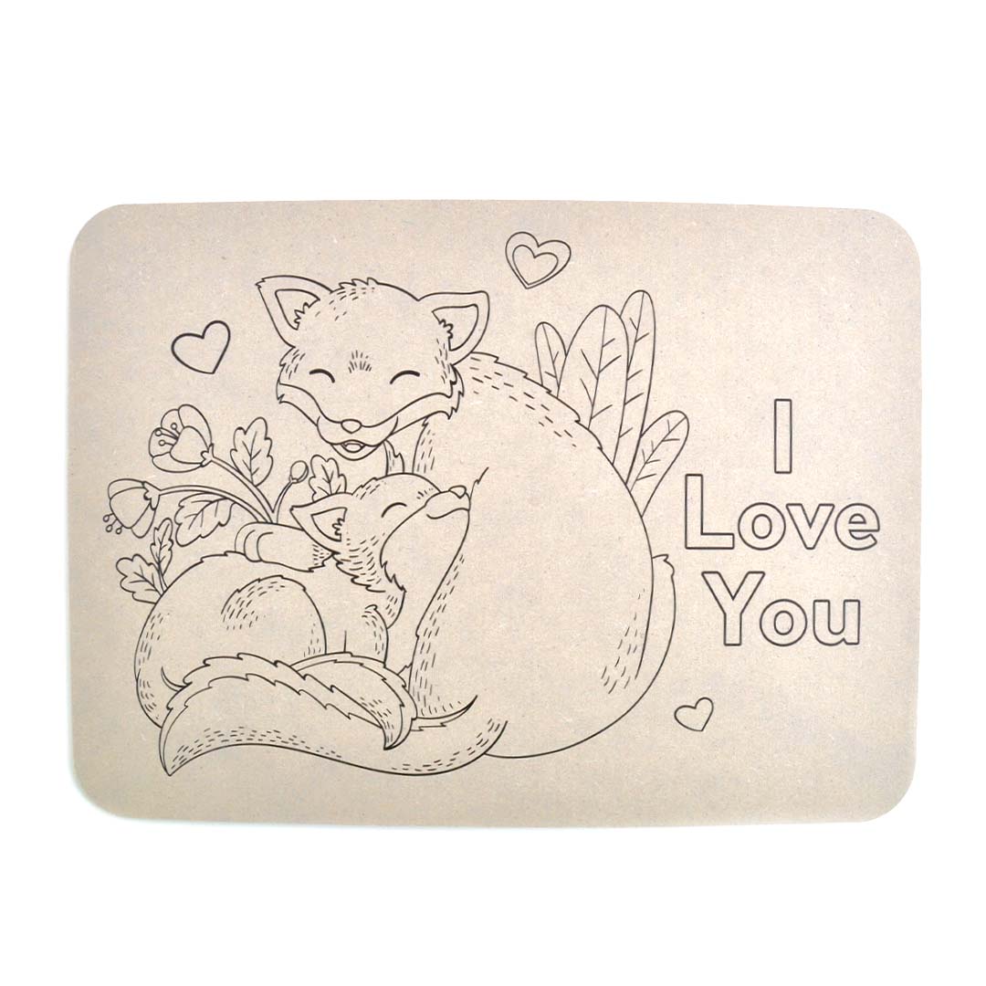 Colour your Own Placemat - I LOVE YOU